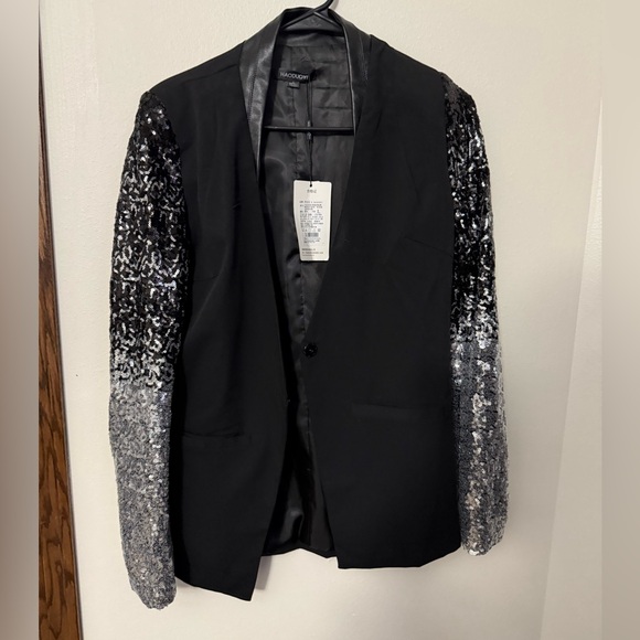 HAODUOYI Black and Silver Sequin Blazer - Picture 1 of 6